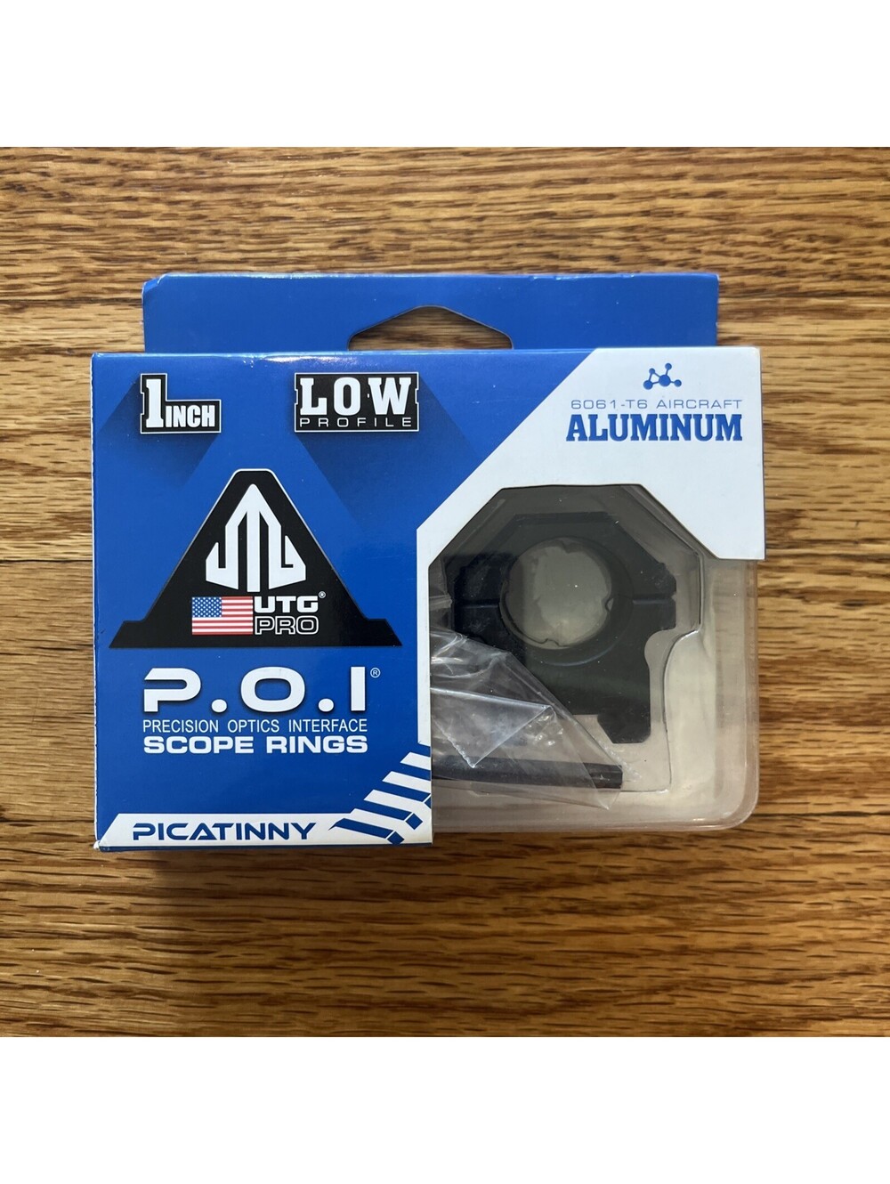 UTG PRO P.O.I 1" Picatinny Scope Rings,Low Profile-RWU012510